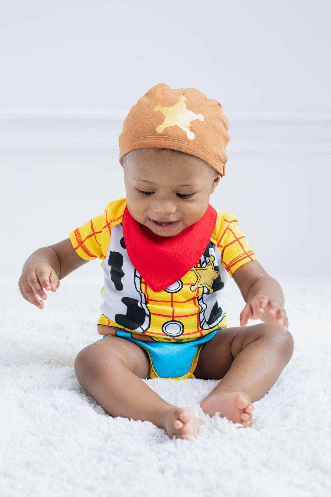 Disney Toy Story Woody Cosplay Bodysuit Hat and Bib 3 Piece