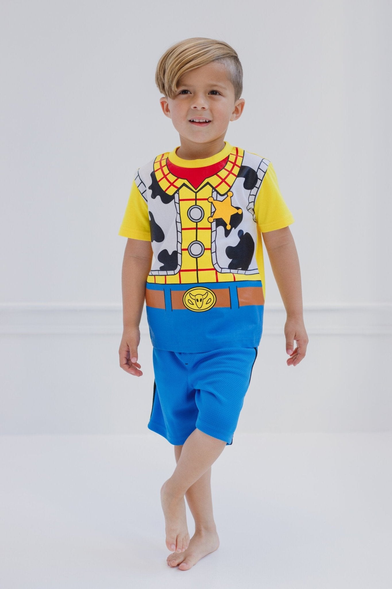 Disney Toy Story Woody Cosplay T-Shirt and Mesh Shorts Outfit Set - imagikids