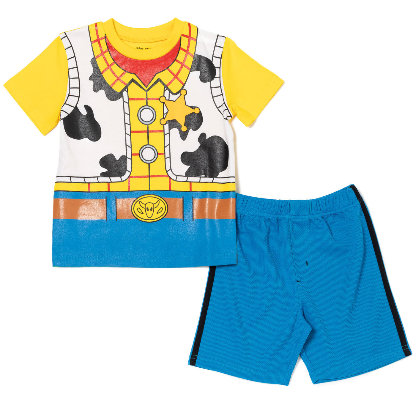 Disney Toy Story Woody Cosplay T-Shirt and Mesh Shorts Outfit Set