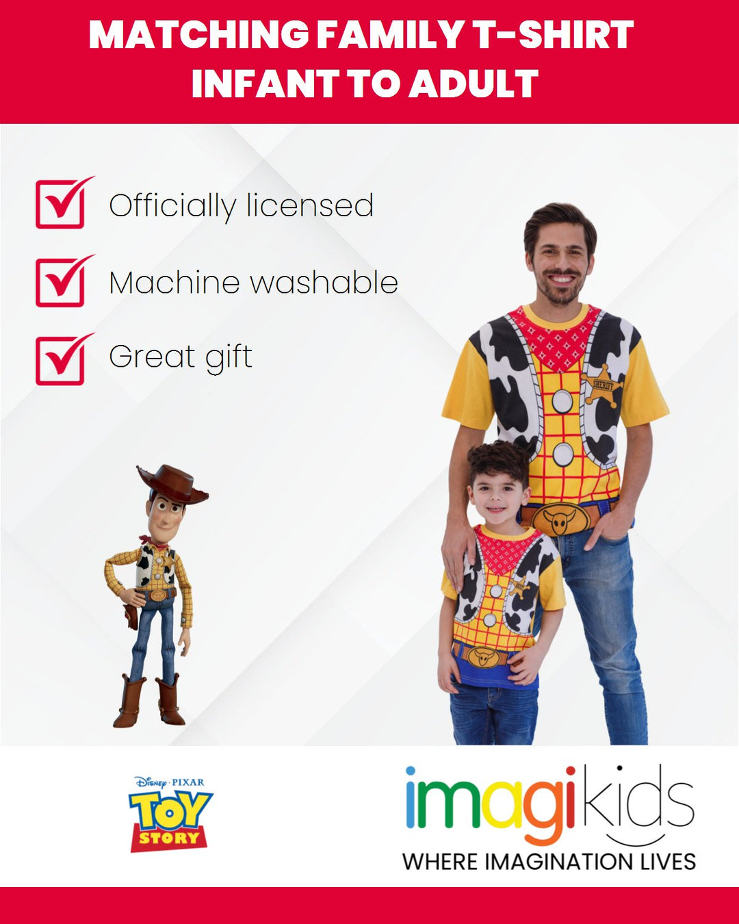 Disney Toy Story Woody Matching Family Cosplay T - Shirt - imagikids