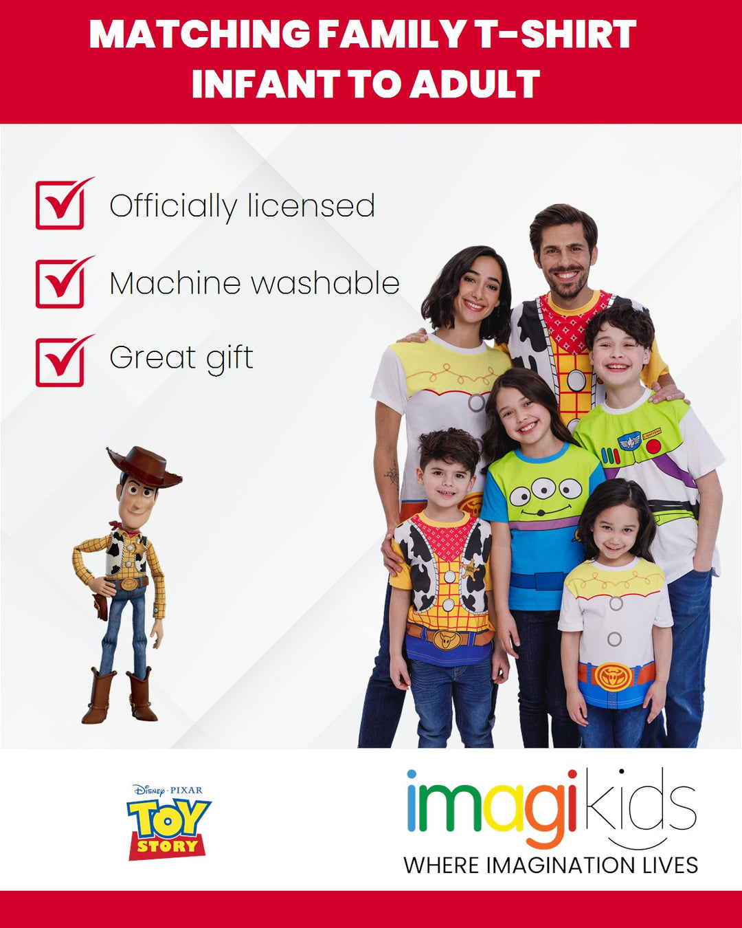 Disney Toy Story Woody Matching Family Cosplay T - Shirt - imagikids