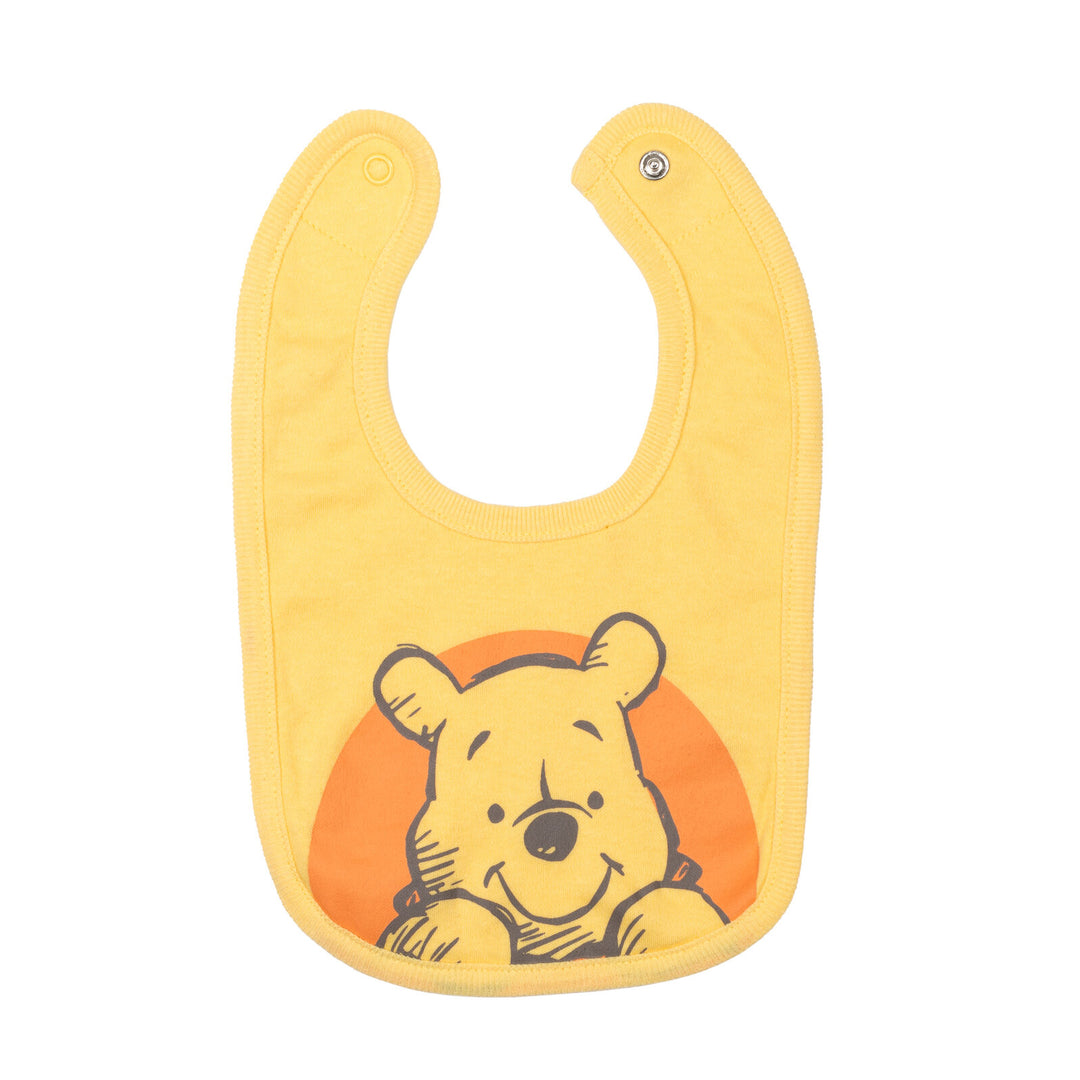 Winnie the Pooh 4 Piece Outfit Set: Bodysuit Pants Bib Hat