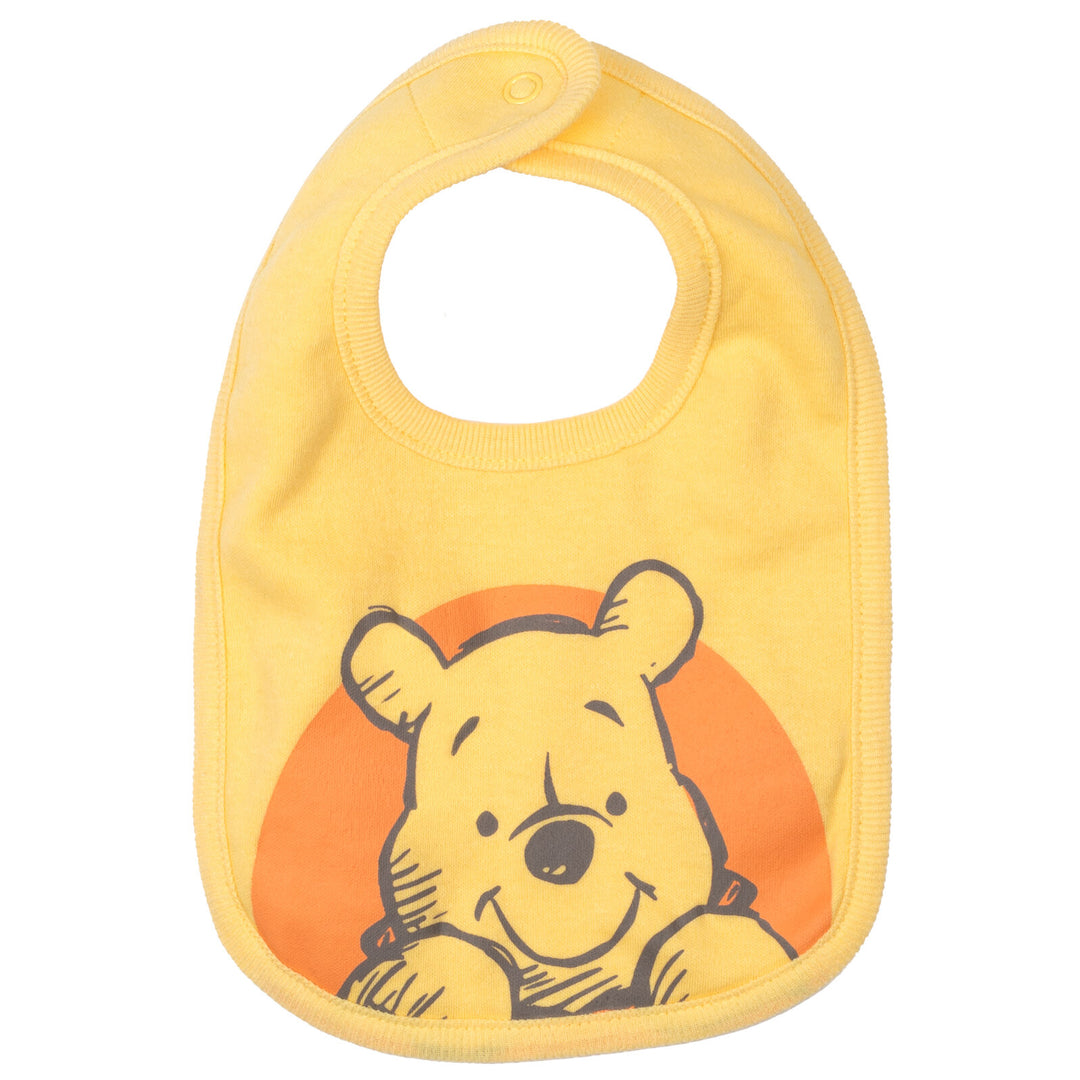 Winnie the Pooh 4 Piece Outfit Set: Bodysuit Pants Bib Hat