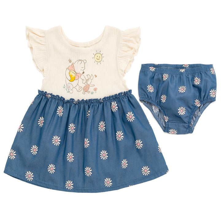 Disney Winnie the Pooh Chambray Dress and Diaper Cover Outfit Set