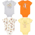 Disney Winnie the Pooh Mickey Mouse 4 Pack Cuddly Snap Bodysuits