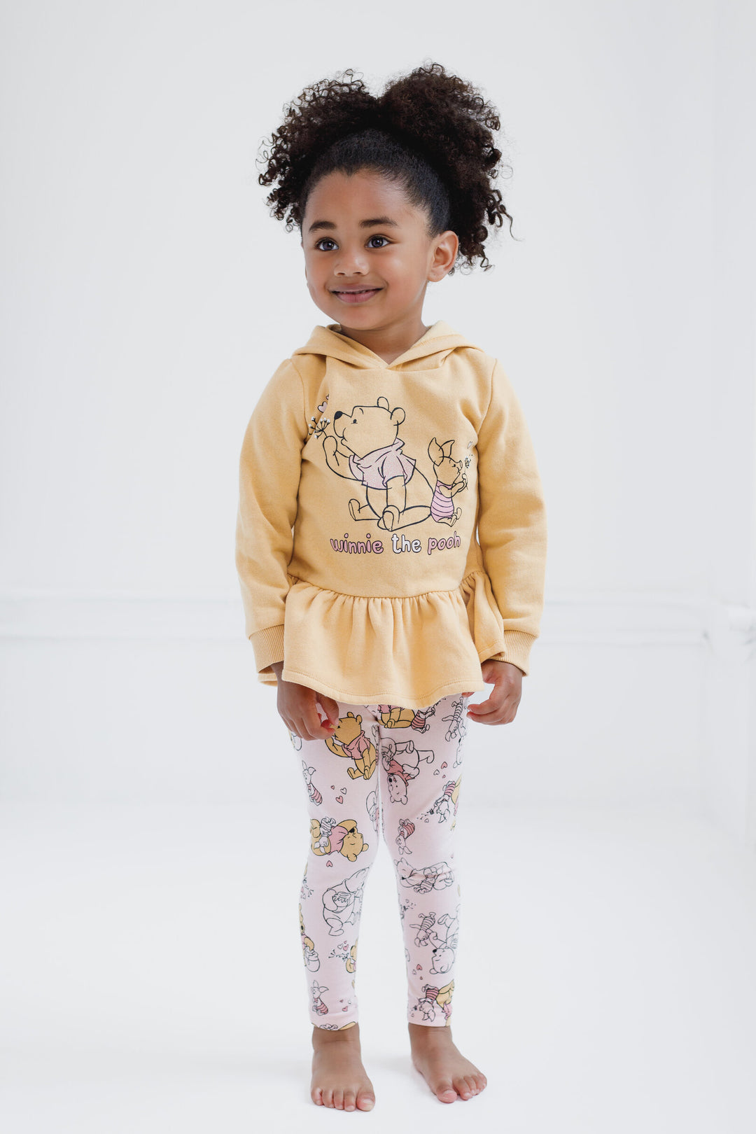 Disney Winnie the Pooh Pullover Peplum Fleece Hoodie and Leggings Outfit Set