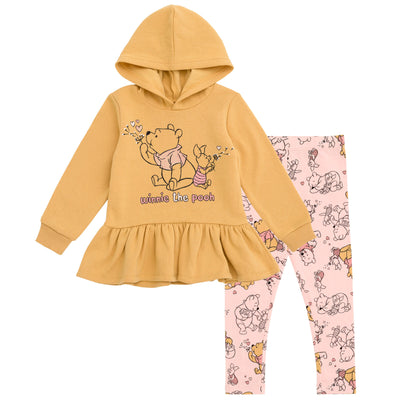 Disney Winnie the Pooh Pullover Peplum Fleece Hoodie and Leggings Outfit Set