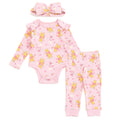 Disney Winnie the Pooh Ribbed Bodysuit, Jogger Pants and Headband 3 Piece Outfit Set