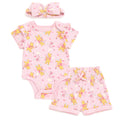 Disney Winnie the Pooh Ribbed Bodysuit, Shorts and Headband 3 Piece Outfit Set