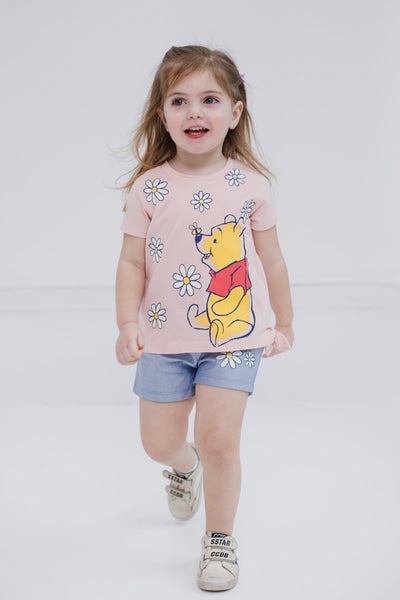 Disney Winnie the Pooh T-Shirt and Chambray Shorts Outfit Set - imagikids