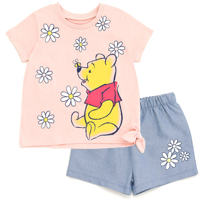 Disney Winnie the Pooh T-Shirt and Chambray Shorts Outfit Set