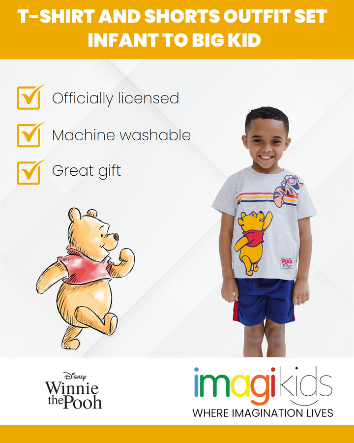 Disney Winnie the Pooh T-Shirt and Mesh Shorts Outfit Set