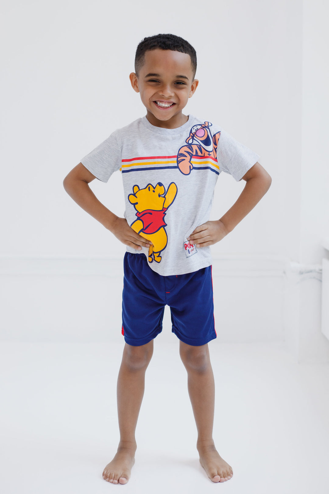 Disney Winnie the Pooh T-Shirt and Mesh Shorts Outfit Set