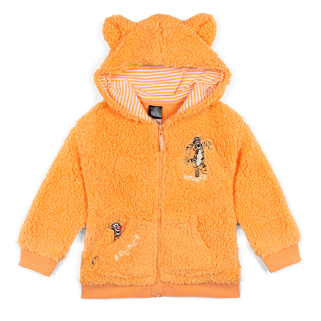 Disney Winnie the Pooh Tigger Cozy Sherpa Zip Up Hoodie FREE