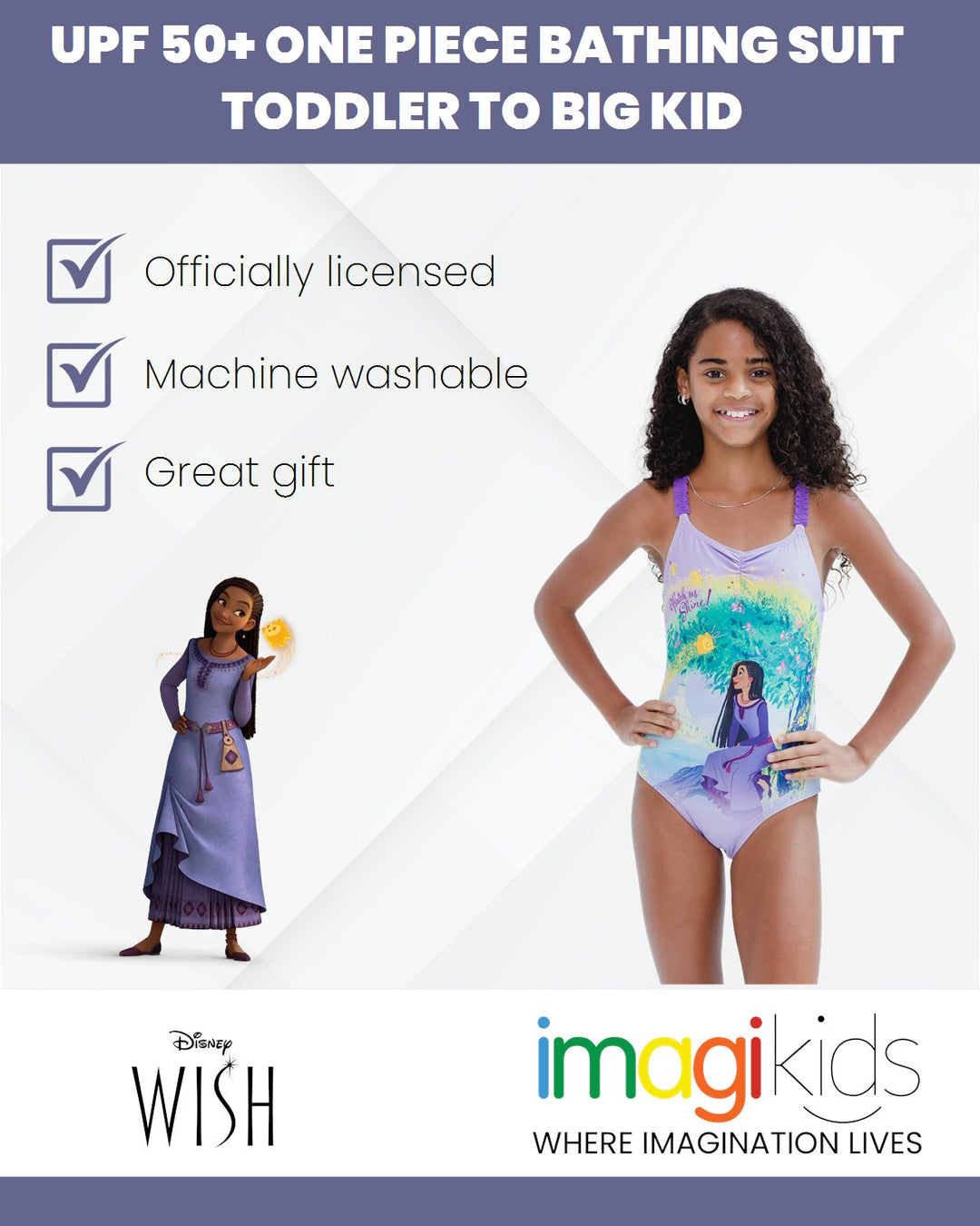 Disney Wish UPF 50+ One Piece Bathing Suit - imagikids