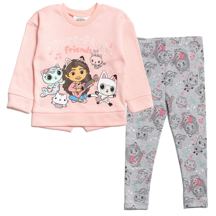 Gabby's Dollhouse Pullover Fleece Sweatshirt and Leggings Outfit Set