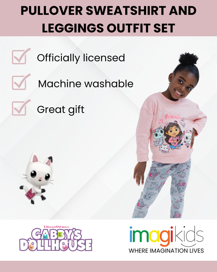 Gabby's Dollhouse Pullover Fleece Sweatshirt and Leggings Outfit Set