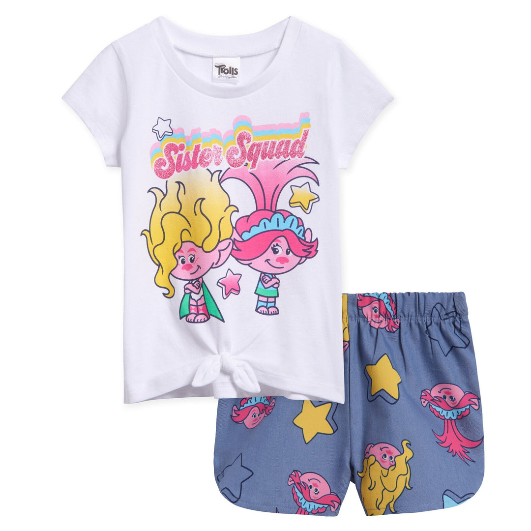 DreamWorks Trolls T-Shirt and Chambray Shorts Outfit Set - imagikids