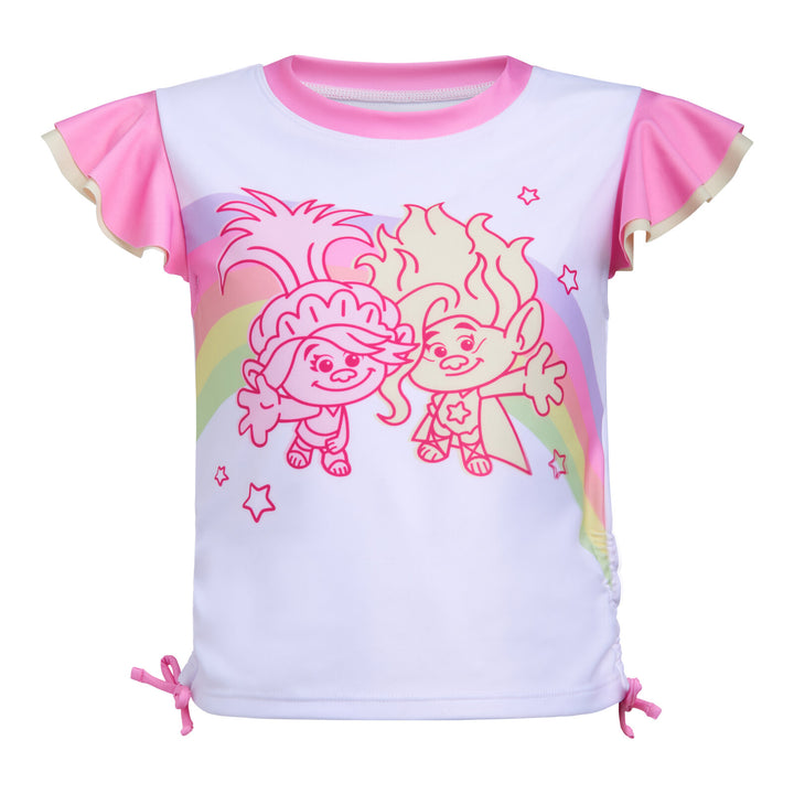 DreamWorks Trolls UPF 50+ Rash Guard and Bikini Bottom Swimsuit Set