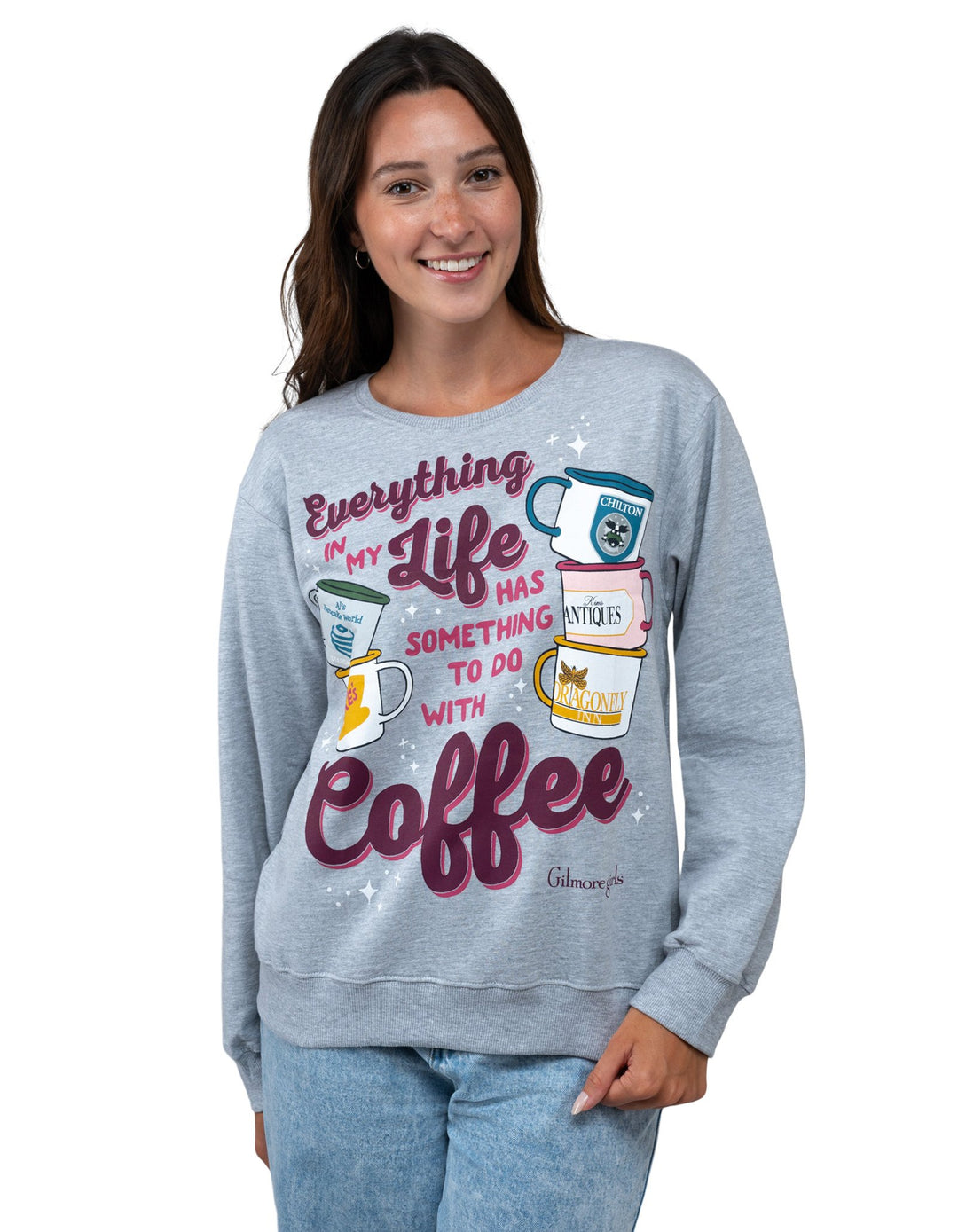 Gilmore Girls Women's Fleece Crewneck Sweatshirt Athletic Heather Gray