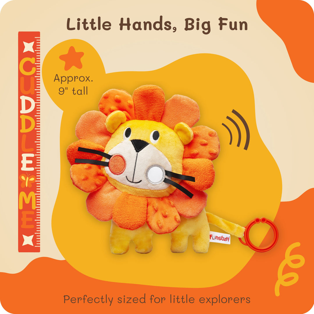 Funstuff Baby Boy or Girl Sensory Friendly Plush Toy Bright Yellow Orange