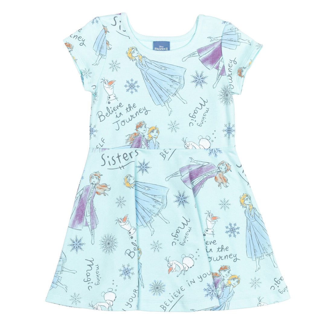 Frozen Girls' Skater Dress and Scrunchie Set Light Blue