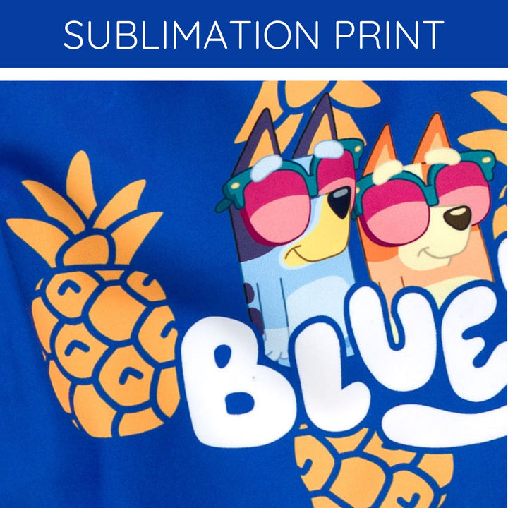 Bluey Boys' Swimwear Swim Trunks Pineapple Royal Blue