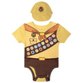 Disney Up Baby Boys' 2-Piece Cosplay Bodysuit and Hat Set Tan Yellow Russell