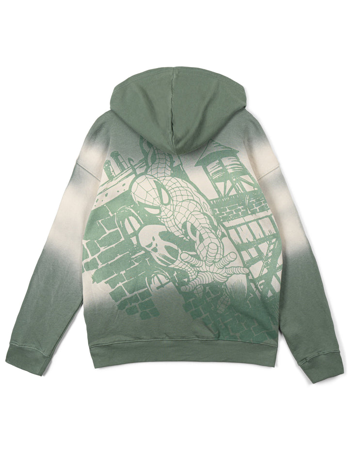 Marvel Spider-Man Women's Fleece Pullover Hoodie Olive Cream Spiderman