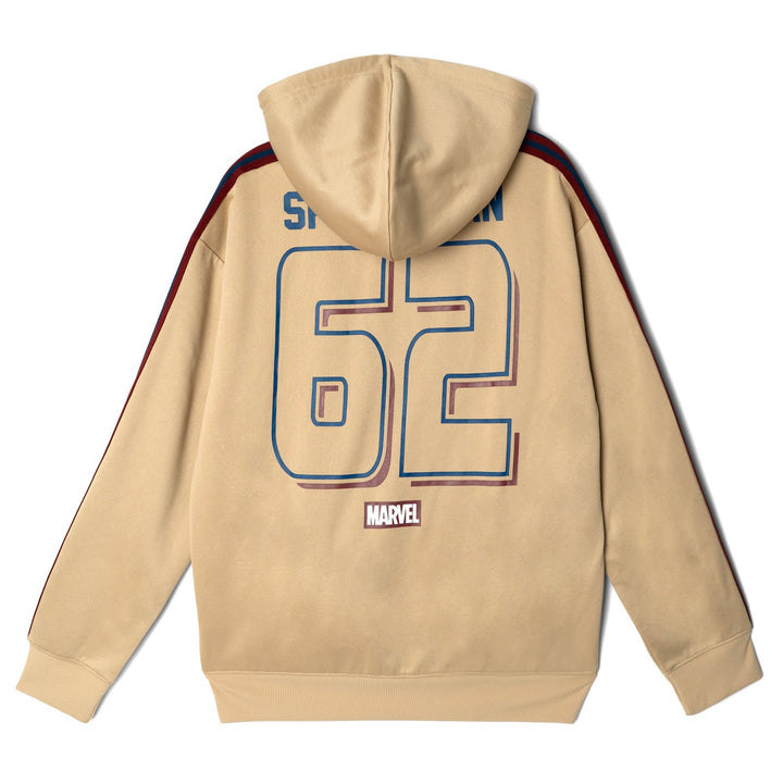 Marvel Spider-Man Men's Zip-Up Hooded Sweatshirt Tan