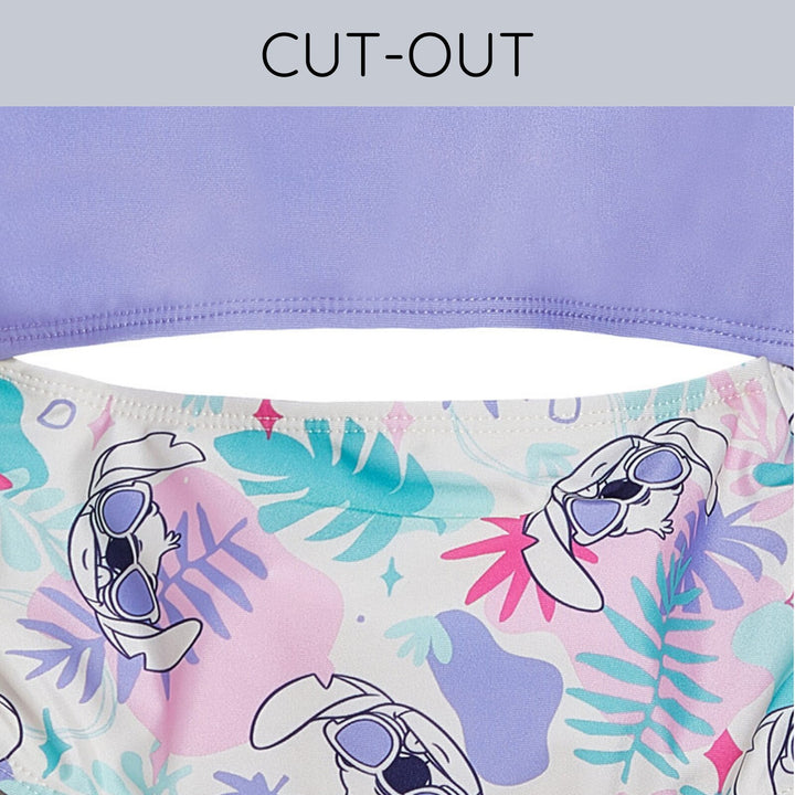 Lilo & Stitch Girls' One-Piece Swimsuit Purple Cream