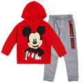 Disney Mickey Mouse Boys' Fleece 2-Piece Hoodie and Pants Set Red Grey