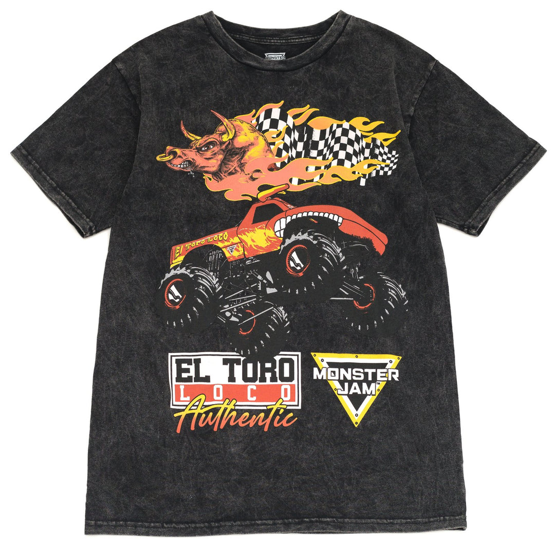 Monster Jam El Toro Loco Adult Men or Women Short Sleeve T-Shirt Charcoal
