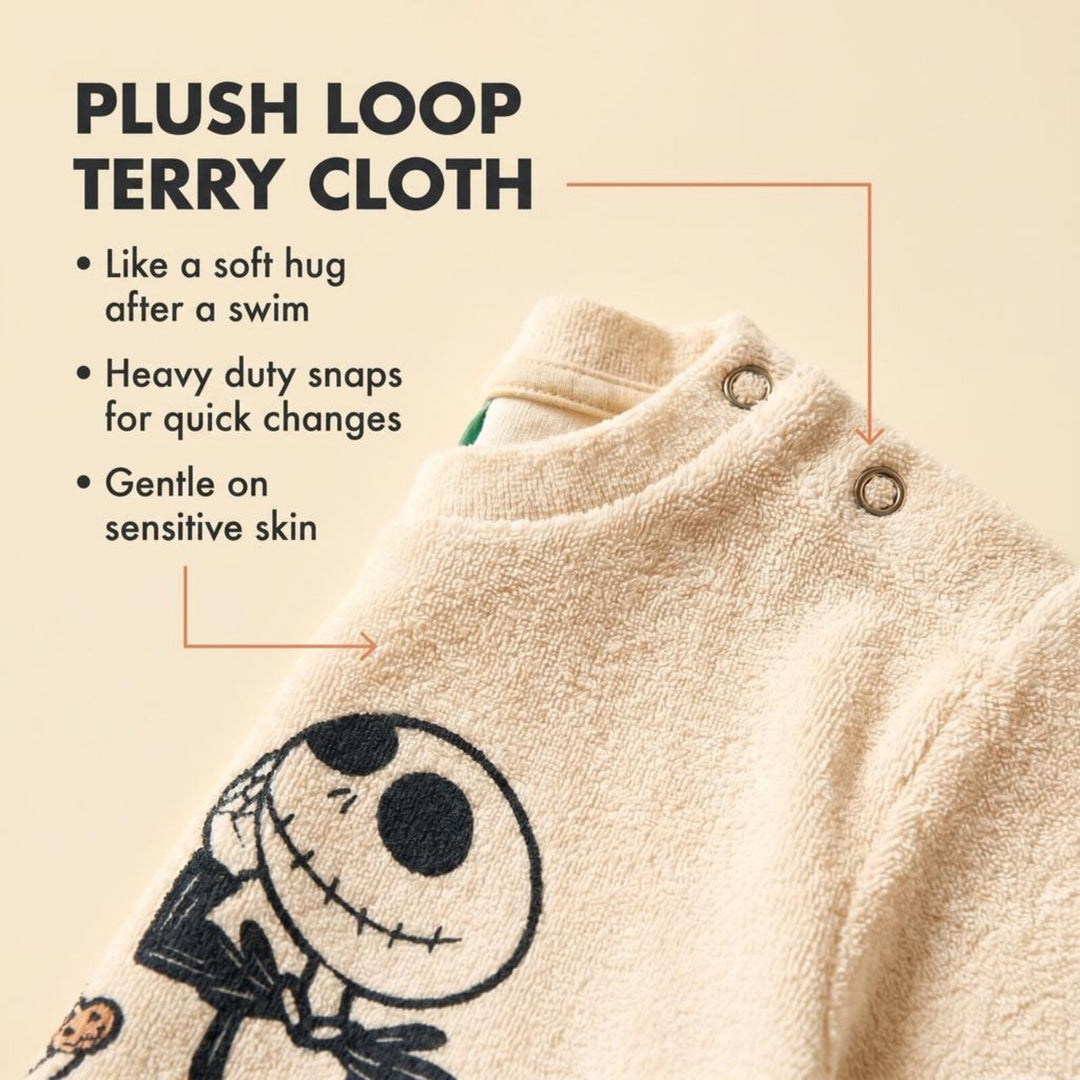 Nightmare Before Christmas Baby Boys' 3-Piece T-Shirt and Shorts Set with Bucket Hat Jack Zero Cream