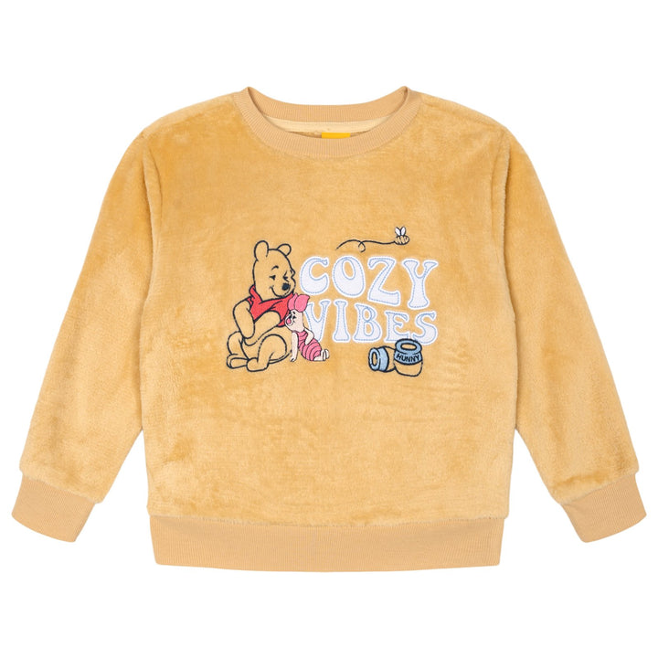 Disney Winnie the Pooh Boys' Fleece Sweatshirt and Plush Pants Set Camel Piglet