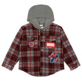 Marvel Spider-Verse Miles Morales Boys' Cosplay Hooded Puffer Jacket Black Red
