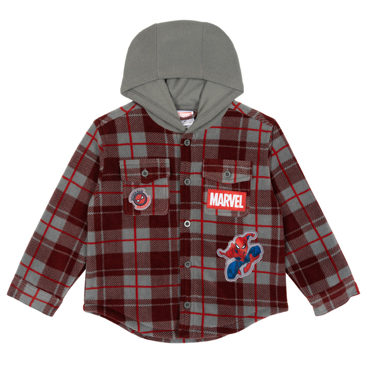 Marvel Spider-Verse Miles Morales Boys' Cosplay Hooded Puffer Jacket Black Red