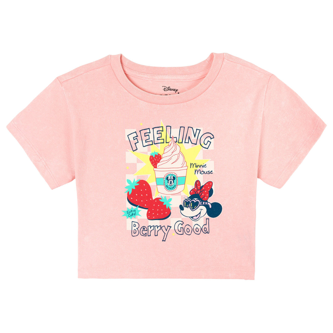 Minnie Mouse Girls' 2-Piece Mineral Wash Tee and Skort Set Pink