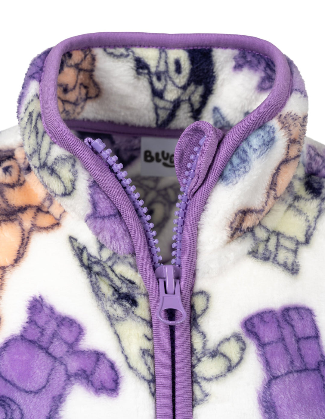 Bluey Girls' Plush Fleece Half-Zip Sweatshirt Bingo Cream