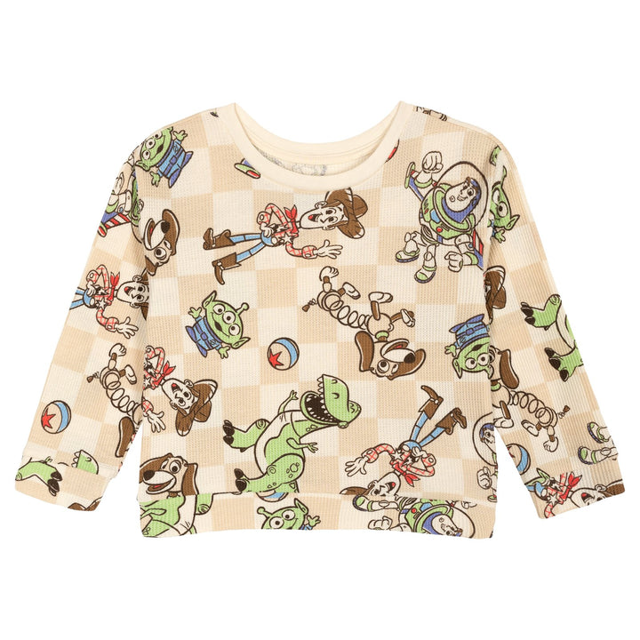 Disney Toy Story Boys' Loungewear 2-Piece Sweatshirt and Pants Set Gingham