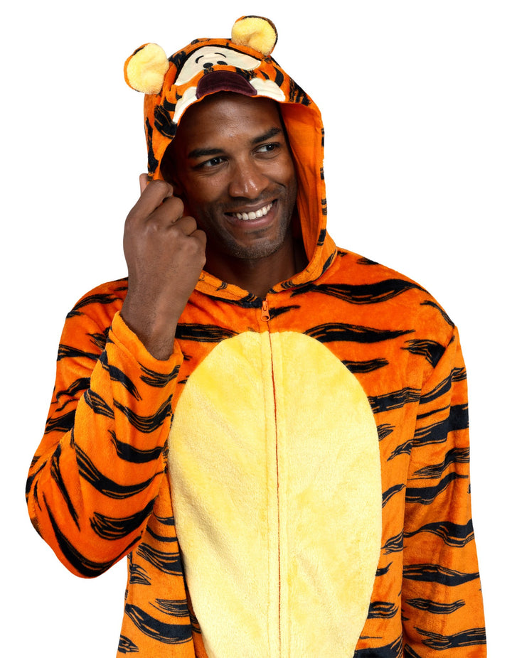 Disney Winnie the Pooh Tigger Adult Men or Women Coverall Stripe Orange
