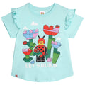 LEGO Girls' Short Sleeve Graphic T-Shirt Ladybug Ruffle Aqua