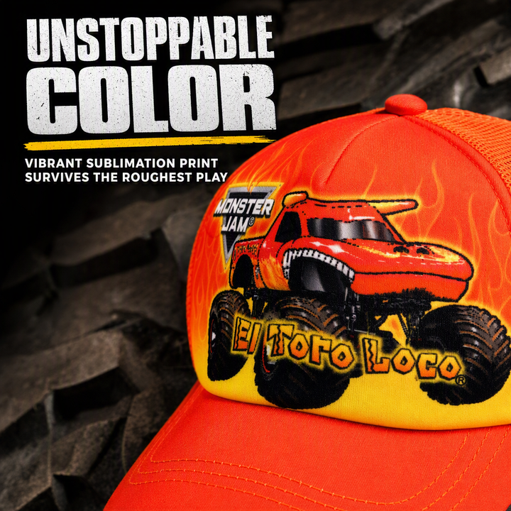 Monster Jam El Toro Loco Boys' Strapback Baseball Cap Orange