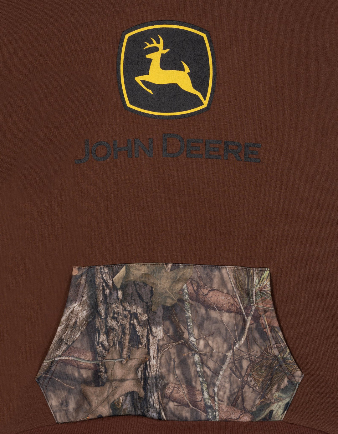 John Deere Boys' Fleece Hooded Sweatshirt Pinecone Brown Camo