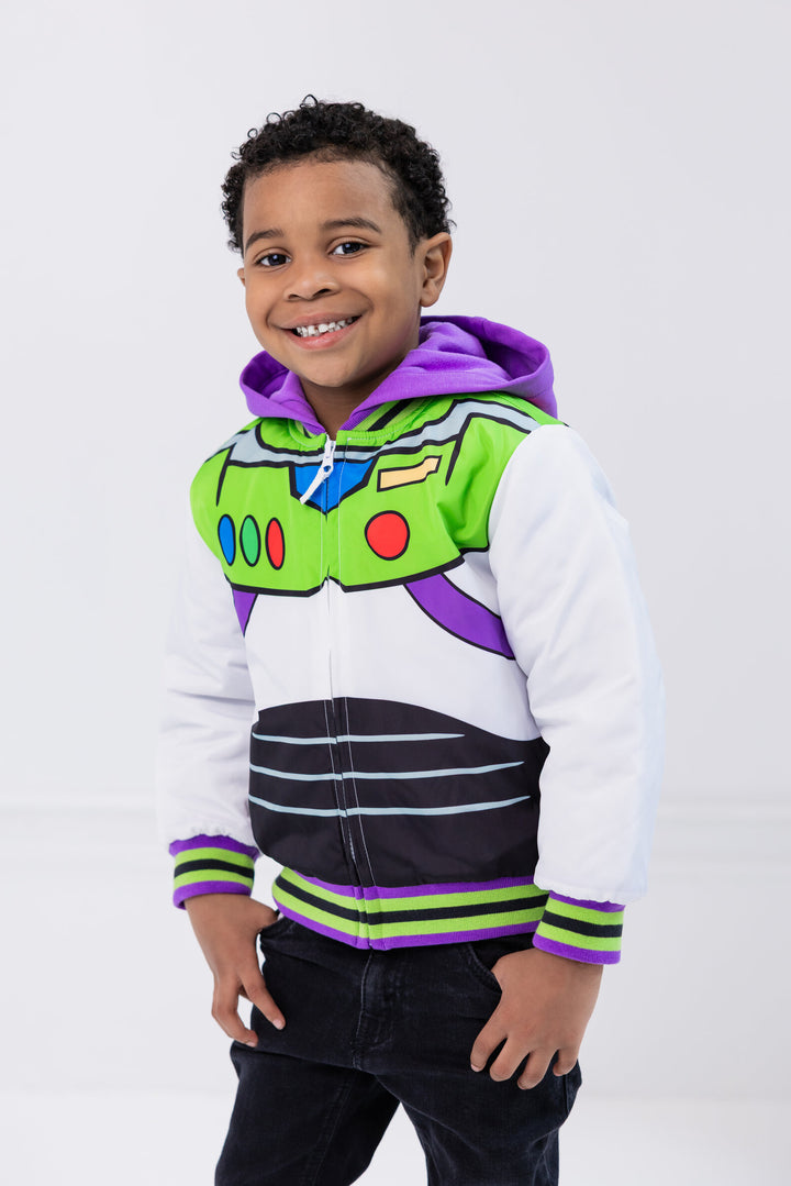 Disney Toy Story Buzz Lightyear Zip-Up Bomber Jacket White