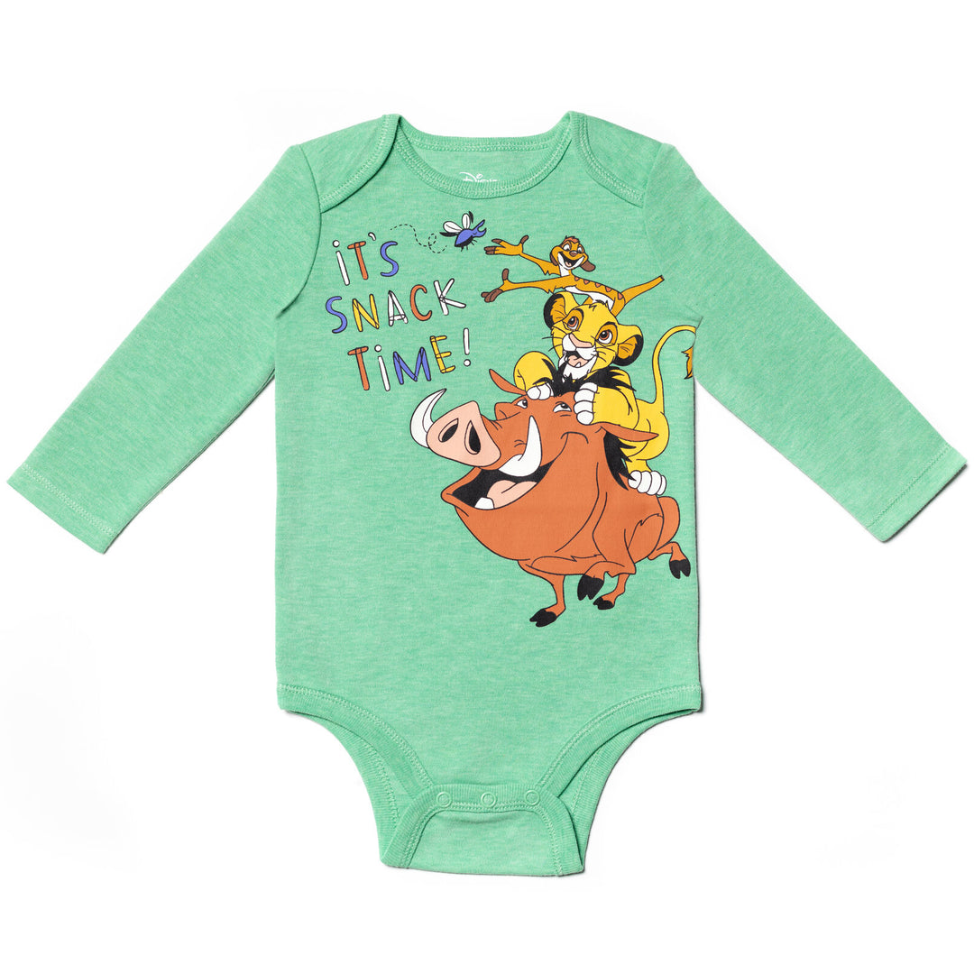 Disney Lion King 5-Pack Long Sleeve Bodysuits Simba Orange Multi