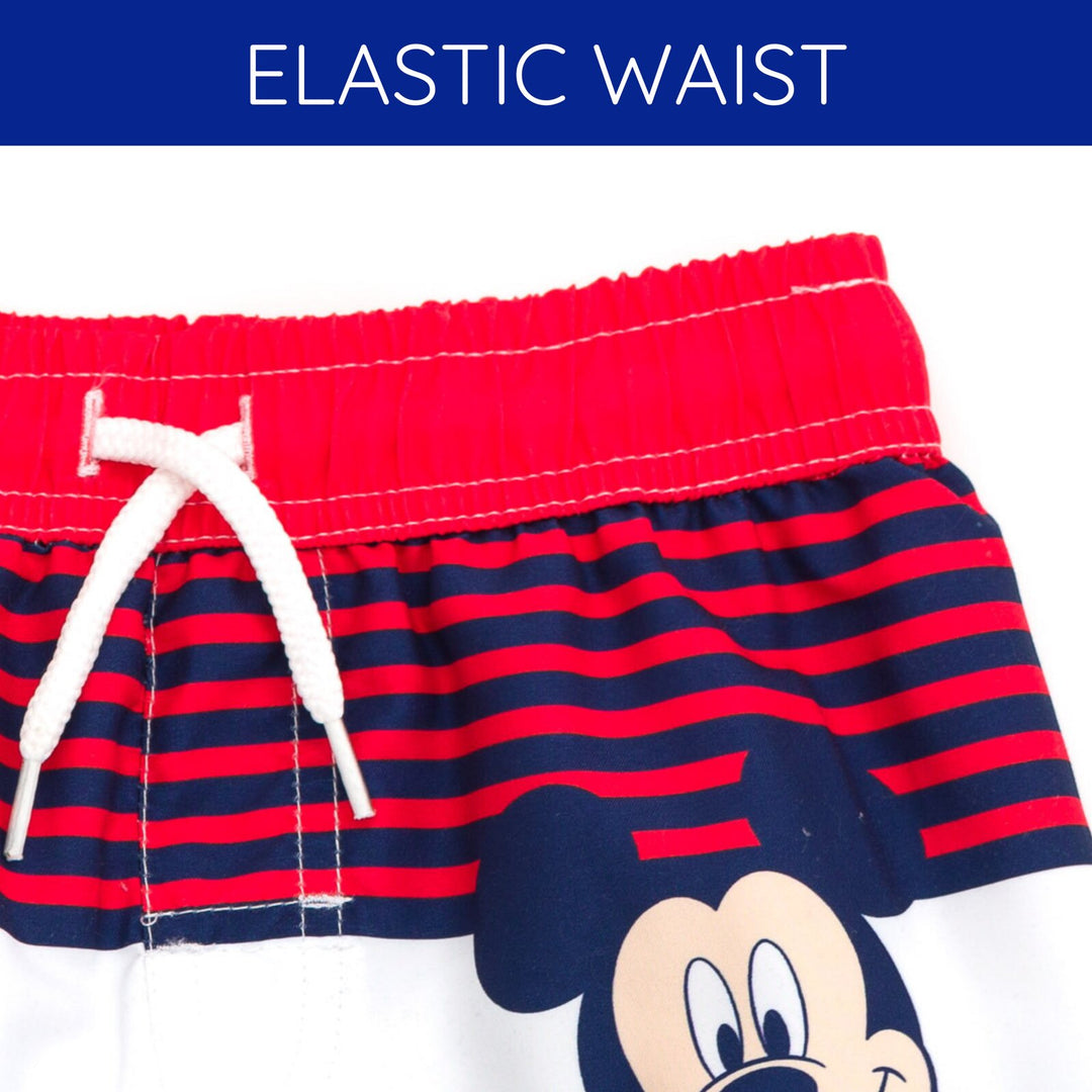 Disney Mickey Mouse Boys' Swimwear Swim Trunks Red Navy Blue