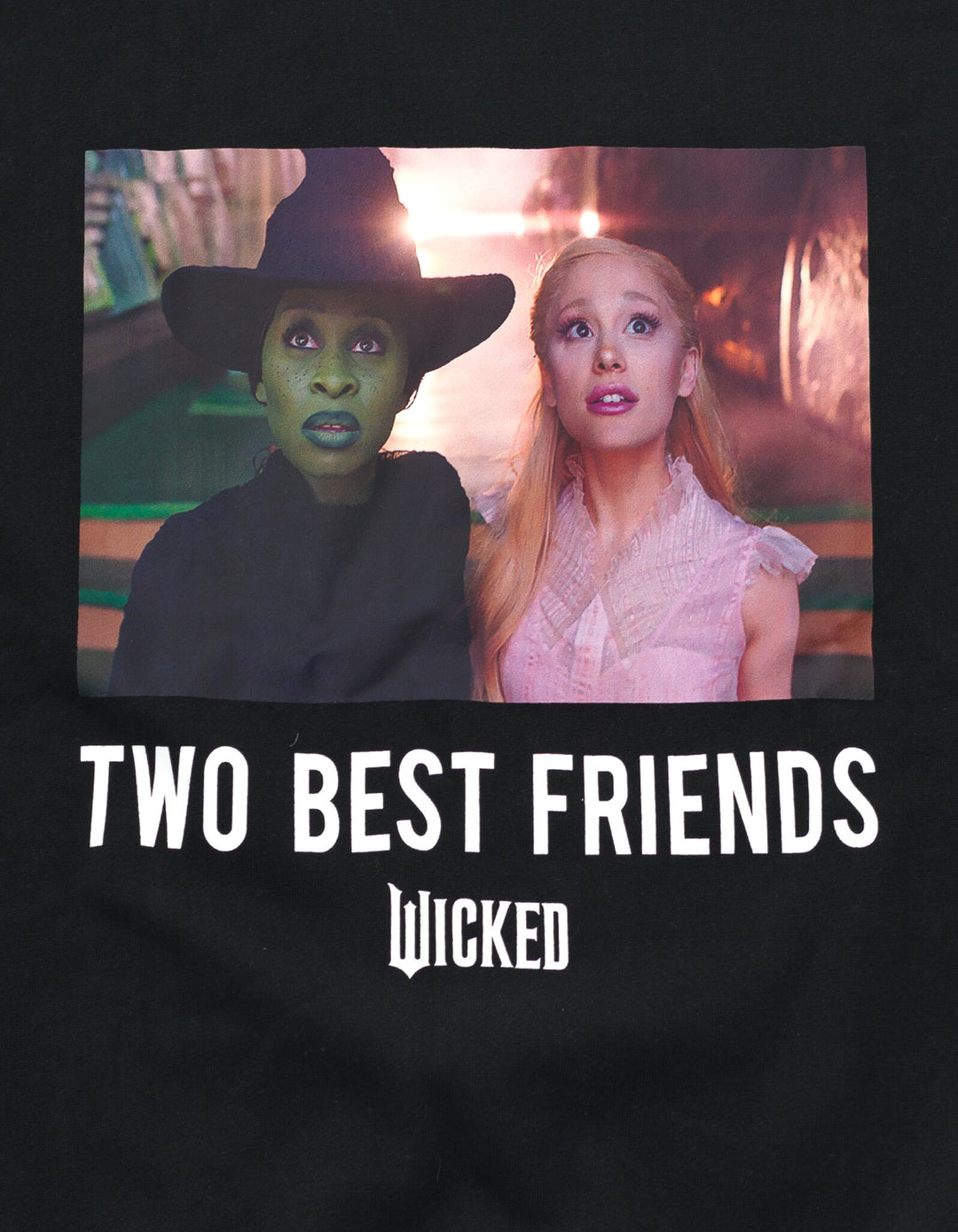 Wicked Women's Fleece Crewneck Pullover Elphaba Glinda Black