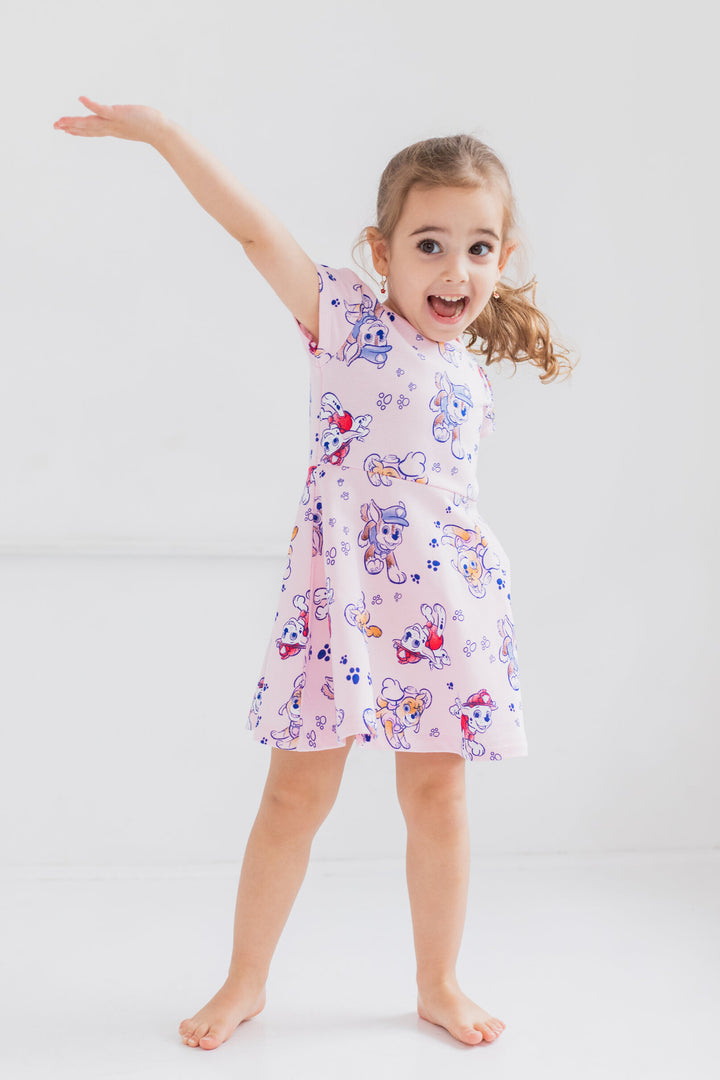 Paw Patrol Girls' Skater Dress and Scrunchie Set Pink