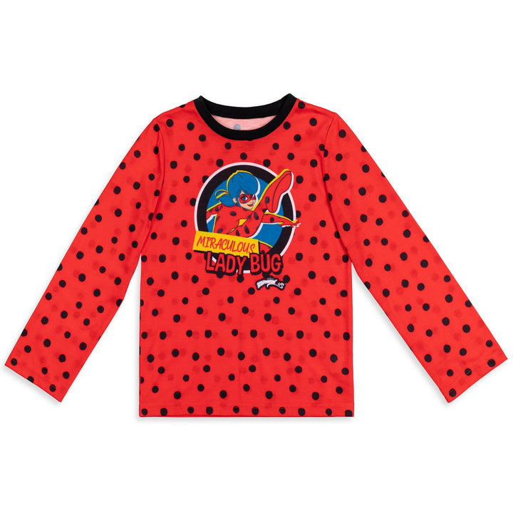 Miraculous Ladybug Girls' Cosplay Pajama Shirt and Pants Set Red